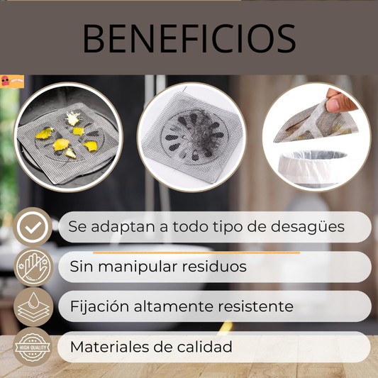 Set 10 Malla Filtro Autoadhesiva Desagüe